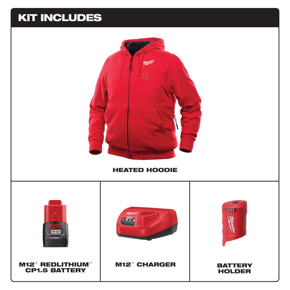 Milwaukee M12 Heated Hoodie Kit (Red) GME Supply